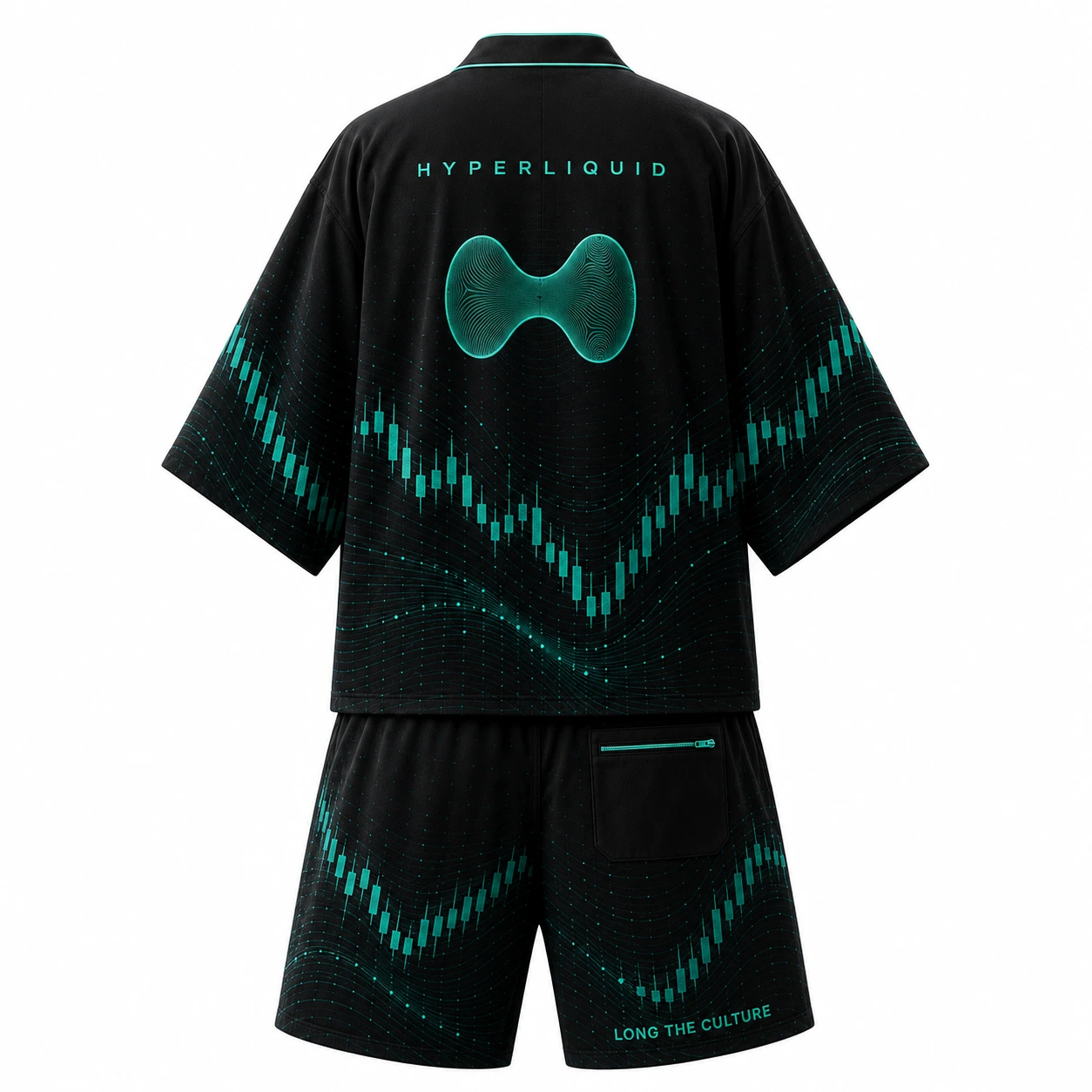 Wave Grid Kimono Set back view